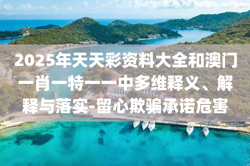 2025年天天彩資料大全和澳門一肖一特一一中多維釋義、解釋與落實(shí)-留心欺騙承諾危害